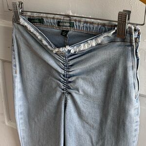 Light Blue Ruched Denim Jeans